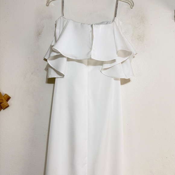 Lovers + Friends The Santa Barbara Off Shoulder Gown White Size 10 - Picture 7 of 12